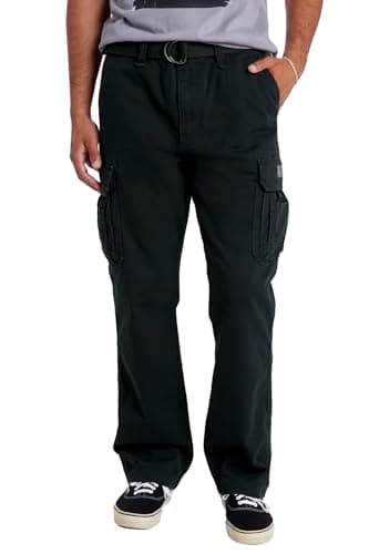 UNIONBAY mens Survivor Iv Relaxed Fit Cargo - Reg and Big Tall Sizes Casual Pants, Black, 34W x 32L US
