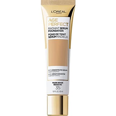 L'Oreal Paris Age Perfect Radiant Serum Foundation with SPF 50, Nude Beige, 1 Ounce