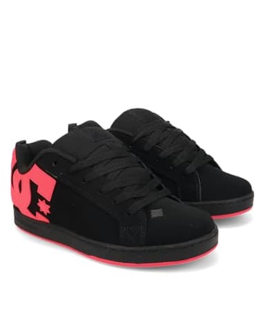 DC womens Court Graffik Skate Shoe, Black/Hot Pink, 7.5 US