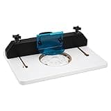 POWERTEC Trim Router Table & Router Base Plate w/Predrilled Holes, Adjustable Fence for Wood Router Fits Trim Router, Bosch, Porter Cable, Ryobi, DeWalt, Makita (71392)