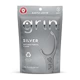 GRIN Silver Flosspyx 75 Count, Dental Flossers, Minty Flavor, Recycled Plastic, for Tight Teeth, Premium Longer Floss Head, Cleans Between Teeth, Includes Safe Soft Fold-Back Tooth Pick