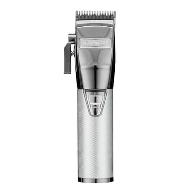 BaBylissPRO SILVERX+ Professional Barber Cord/Cordless Hair Clippers for Men, All Metal, Lithium Battery with 3-Hour Runtime, Silver