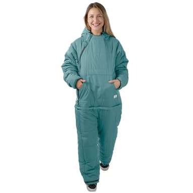 Selk'bag SWYTCH Lite Wearable Sleeping Bag & Jacket | 2-in-1 Convertible, Lightweight, Eco-Friendly for Camping, Travel, Festivals & Everyday Use | Temp Rated 40°F (Damasco Teal, Large)