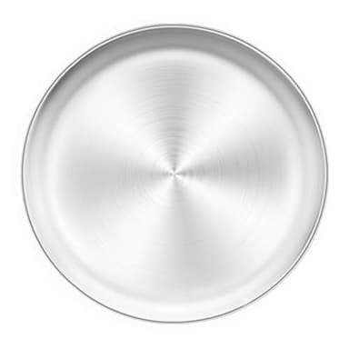TeamFar 12 Inch Stainless Steel Pizza Pan - Round Oven Baking Tray, Healthy & Heavy Duty, Dishwasher Safe & Easy Clean