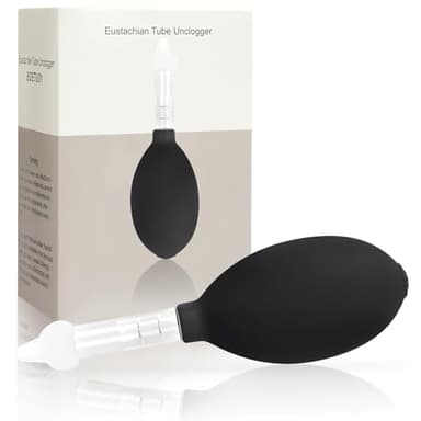 Eustachian Tube Unclogger, Ear Popper Ache Clogged Congestion Tinnitus Migraine Relief Device, Inner Ear Pressure Balance (Black, One Size)