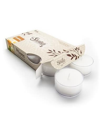 Pure Sandalwood Premium Tealight Candles - Highly Scented with Essential Oils - 6 White Tea Lights - Beautiful Candlelight - Made in the USA - Incense & Earth Collection