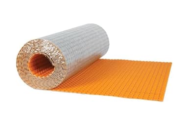 Schluter Ditra-Heat-Duo-PS Peel and Stick Uncoupling Membrane with Sound Control and Thermal Break - Ideal for Multi-Story Construction - 5/16" Thickness, 108 Square Feet Roll - DHDPS810M