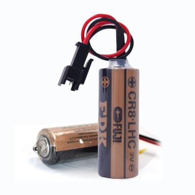 TRAELY 2 Pack CR8.LHC Lithium Battery 3V 2600mAh for Fuji FDK CR8-LHC Battery Backup Power Source Batteries with Connector (Non-Rechargeable)