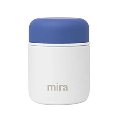 MIRA 9oz Insulated Food Jar Thermo for Hot Food & Soup, Compact Stainless Steel Vacuum Lunch Container - White