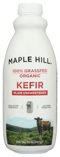 Maple Hill Crea mery, 100% Grass Fed Kefir, Plain, Organic 32 Ounce
