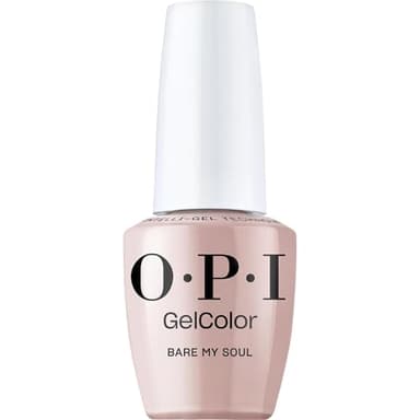 OPI GelColor Bare My Soul | Sheer Soft Beige Crème LED Cure Gel Nail Polish | Salon-Quality Shine, Long-Lasting Wear | Vegan & HEMA Free | 0.5 Fl Oz