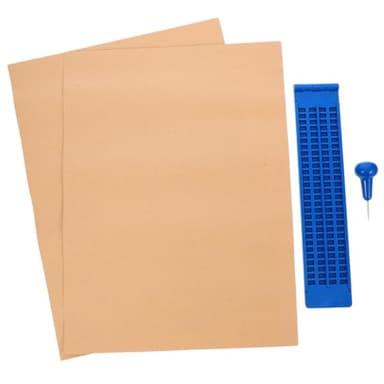LALADEFIEE Reusable Braille Writing Kit Plastic Braille Board with Stylus for Beginners Tactile Tablet Educational Tool for Blind and Visually Impaired Users