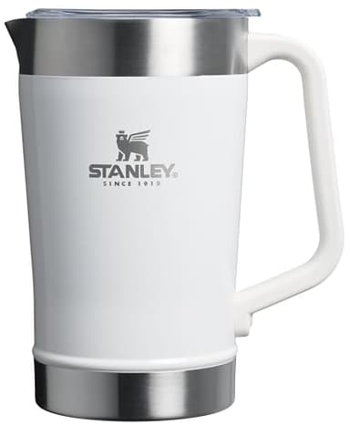 Stanley Stay-Chill Pitcher 64 oz | Cold Water, Beer, and Drink Pitcher with Lid | Large Capacity Durable Beverage Container with Handle | Insulated Stainless Steel | BPA-Free | Frost Gloss