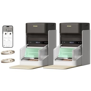 PETLIBRO RFID Multiple Cats Feeder 2 Packs, Tag Activated Exclusive Meals, 5G&2.4G Wi-Fi Auto Food Dispenser for Pets with Different Diets and Stop Food Stealing