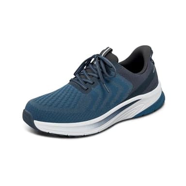 Orthofeet Men's Orthopedic Tilos Hands-Free Water-Repellent Walking Sneaker, Blue, Size 11