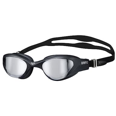 ARENA Unisex Adult The One Swim Goggles for Men and Women Watertight Fit Orbit-Proof Seals Anti-Fog Coated Mirror Lens, Silver/Black/Black