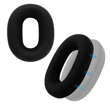 Adhiper XM5 Silicone Case Sweat Earpad Covers for Sony WH-1000XM5, Upgraded Ear Covers Silicone Case Accessories for Sony WH-1000XM5 Wireless Headphones, Sweatproof Easily Washable - Black