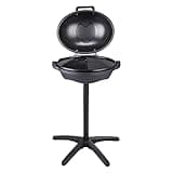 VEVOR Indoor/Outdoor Electric Grill, 1800W 200sq.in Electric BBQ Grill & 2 Zone Grilling Surface, Non-stick Ceramic Coating Plate, Adjustable Temperature, Removable Stand Patio Grill for Party Camping