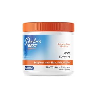 Doctor's Best MSM Powder Supplement for Men & Women - Supports Hair, Skin, Nails, Joint Health, & Mobility, Delivers Beneficial Sulfur with OptiMSM, Gluten Free, Soy Free, Non GMO, Vegan - 8.8 oz