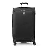 Travelpro Crew Classic Lightweight Softside Expandable Checked Luggage, 8 Wheel Spinner Suitcase, TSA Lock, Men and Women, Checked Large 29-Inch, Black
