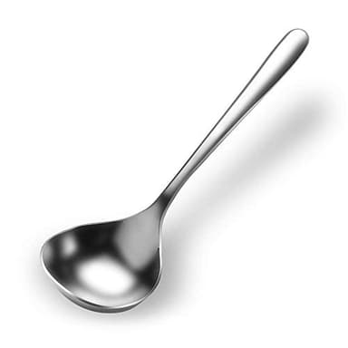 Qualizon 18/8 Stainless Steel Deep Pho Noodle Spoons Big Soup Spoon Large Serving Spoon Mini Ladle-7.9inch