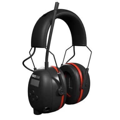 ISOtunes AIR DEFENDER AM/FM Earmuffs: Comfortable Wireless Hearing Protection with AM/FM Radio Tuner. Runs on 2 AA Batteries (Not Included)