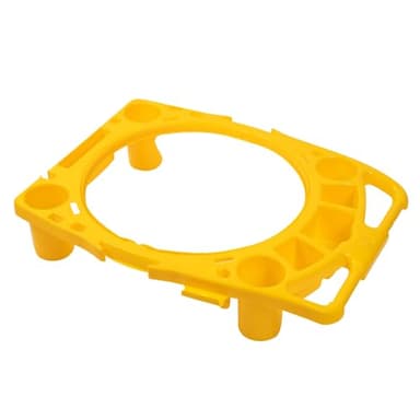 Restaurantware-Rim Caddy ONLY: RW Clean 31.8 x 25.7 x 6.9 x Inch Rim Caddy, 1 Heavy-Duty Garbage Can Stand - Trash Can Sold Separately, for 44 Gallon Waste Bin, Yellow Plastic Round Bin Stand