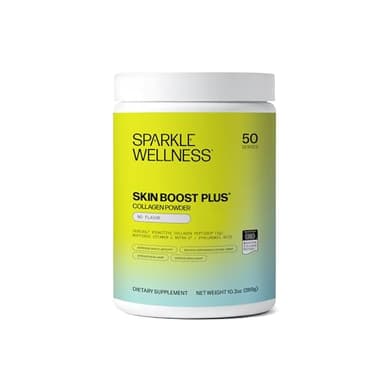 Sparkle Wellness VERISOL Bioactive Hydrolyzed Collagen Peptides | Collagen Powder Supplement with Vitamin C & Hyaluronic Acid for Hair, Skin, and Nail Health | Skin Boost Plus (No Flavor) [50-Serves]