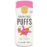 Serenity Kids 6+ Month Grain-Free Puffs Toddler & Baby Snack - No Added Sugar - Gluten & Rice Free - BPA & Allergen Friendly w/Organic Cassava, Veggies & Herbs - Carrot & Beet - 6 Count
