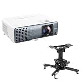 BenQ TK710STi 4K Ultra HD HDR Short-Throw Laser DLP Home Theater Gaming Projector, Bundle with H&A Ceiling Mount