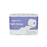 Amazon Basics 2-Ply Toilet Paper 6 Rolls = 24 Regular Rolls, 350 Sheets, (1 Pack of 6), Unscented