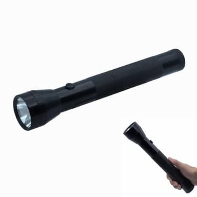 Darlur Heavy Duty LED Flashlight, 3 D Cell Battery, High Lumens, for Home Emergency,Single Mode, Aluminum Body, Black