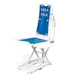 SolutionBased BathLyft (& Floor Lift) | 1 Year Warranty | Floor Lift & Chair Lift | Lightweight, Battery-Operated w Remote | Reclining 53° Support | for Seniors & Disabled | FSA HSA Eligible (Blue)
