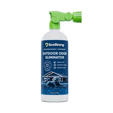Outdoor Odor Eliminator | Outside Dog Urine Enzyme Cleaner – Powerful Pet, Cat, Animal Scent Deodorizer | Professional Strength for Yard, Turf, Kennels, Patios, Decks (32oz)