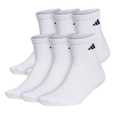 adidas Mens Athletic Cushioned Quarter Ankle Socks (6 Pairs) Durable & Comfortable