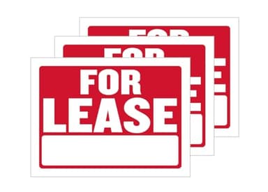 Large “FOR LEASE” Sign 12" x 16" – 3-Pack, Waterproof Plastic, Bright Red & White