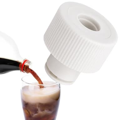 Fizz Keeper Pump Reusable Cap to Keep Carbonated Beverages More Bubbly and Fizzy, Fits Standard Carbonated Beverage Cap (White)