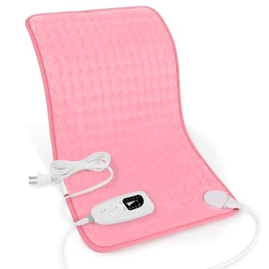 Deepsoon Heating Pad,Electric Heating Pads for Back,Neck,Abdomen,Moist Heating Pad for Shoulder,Knee,Arms,Legs,Dry/Moist Heat & Auto Shut Off,Christmas Gifts for Men and Women,BabyPink,24x12 Inch