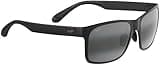 Maui Jim Men's and Women's Red Sands Polarized Rectangular Sunglasses, Matte Black/Neutral Grey, Large