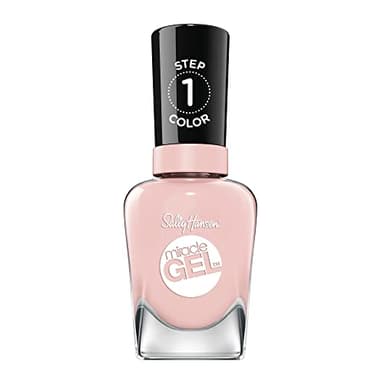 Sally Hansen Miracle Gel Salon Quality Nail Polish | Gel-Like Formula, Two-Step System, No UV Light Needed, Long Lasting | Semi-opaque | 248 Once Chiffon A Time | Light Neutral Pink Nail Polish