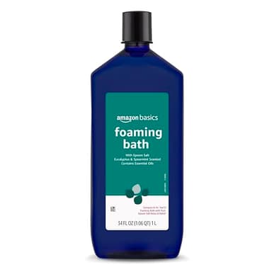 Amazon Basics Eucalyptus & Spearmint Scented Foaming Bath with Essential Oils, 34 Fl Oz (Pack of 1) (Previously Solimo)