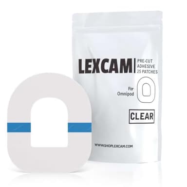 Lexcam Adhesive Patches Compatible with Omnipod 5, Pack of 20, Waterproof, Clear Overpatches for Tubeless Insulin Pump, Stays Secure for 3 or More Days, Pod is NOT Included.