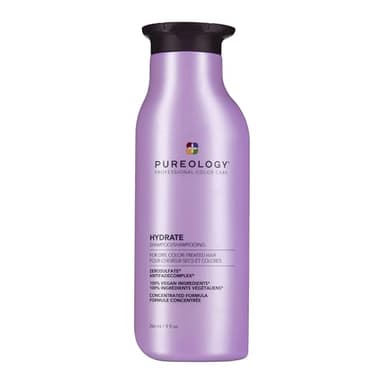 Pureology Hydrate Shampoo - For Dry or Color Treated Hair, Moisturizing Shampoo For Hydration & Softness, With Rose Extract & Green Tea, Vegan & Sulfate-Free, 9 Fl Oz