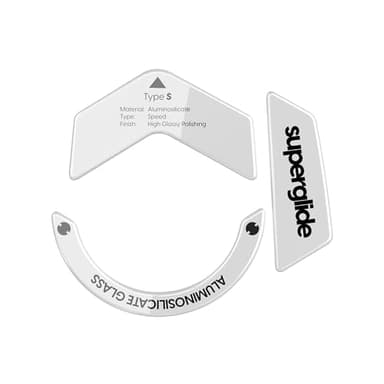 Superglide Glass Mouse Skates - Super Smooth Glide, Polished Round Edge, Super Fast Gaming Mouse Feet with Durable Sole for Logitech G502 X (Type-S, White)