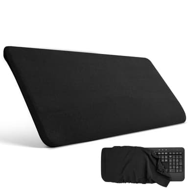 CaSZLUTION Keyboard Dust Cover, Covers Standard and Full-Size Mechanical Gaming Keyboards, Stretch Fabric Anti-Dust Keyboard Sleeve Fits Keyboards from 17.9" x 6.3" to 20.5" x 8.7", (Black, L)