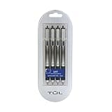 Tul Retractable Gel Pens 0.5mm Needle Point, Blue 4/pk