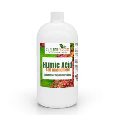 GS Plant Foods Humic Acid Soil Amendment – Leonardite-Derived Liquid Concentrate for Improved Soil Structure & Nutrient Availability – OMRI Listed for Organic Use – 32 Oz