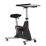 FLEXISPOT Home Office Workstation Upright Stationary Fitness Exercise Cycling Bike Height Adjustable Standing Desk - Deskcise Pro Black