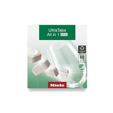 Miele UltraTabs All In 1 ECO Dishwasher Detergent Tablets, 60-Count, Designed For All Dishwasher Types