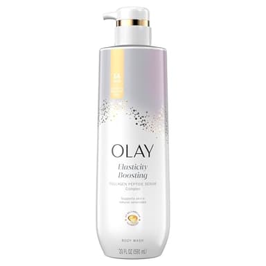 Olay Body Wash for Women, Elasticity Boosting, Collagen Peptide Serum Complex, Renews Moisture, Free of Parabens & Phthalates, Vitamin B3 Lameller Technology, For All Skin Types, 20 fl oz